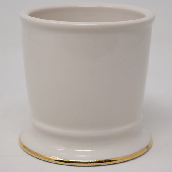 Anthropologie Mug E Initial Gold Trim Shaving Cup Monogram Typeface Boho 14 oz - Picture 5 of 16